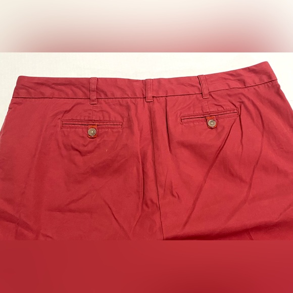 Lands’ End Womens 16 Solid Red Cotton Pants Classic Preppy Traditional Coastal - Picture 6 of 12
